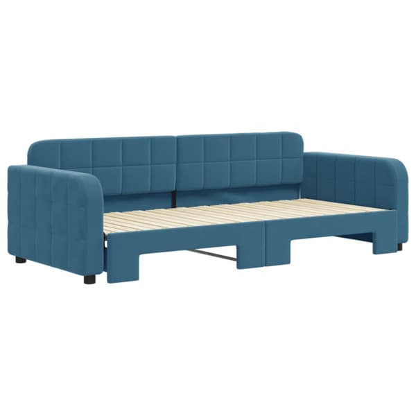 Dagbädd utdragbar blå 90x200 cm sammet