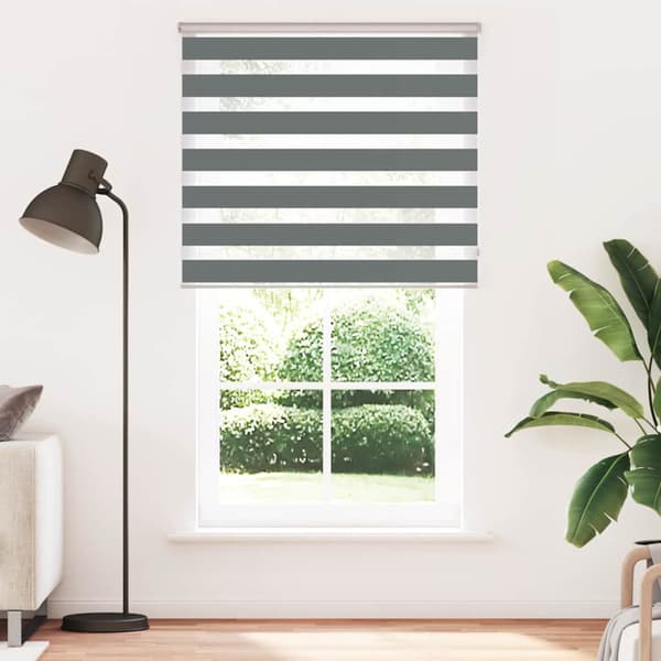 Rullgardin zebra mörkgrå 135x230 cm tyg bredd 130,9cm polyester