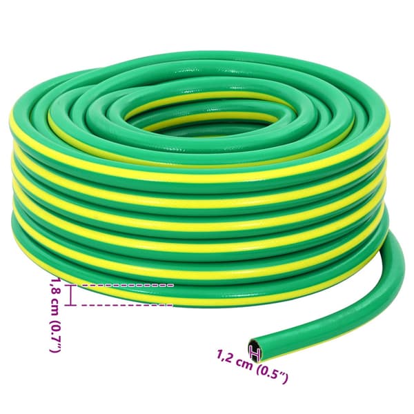 Trädgårdsslang 5-lagers Grön och Gul 1 / 2'' 10 m PVC