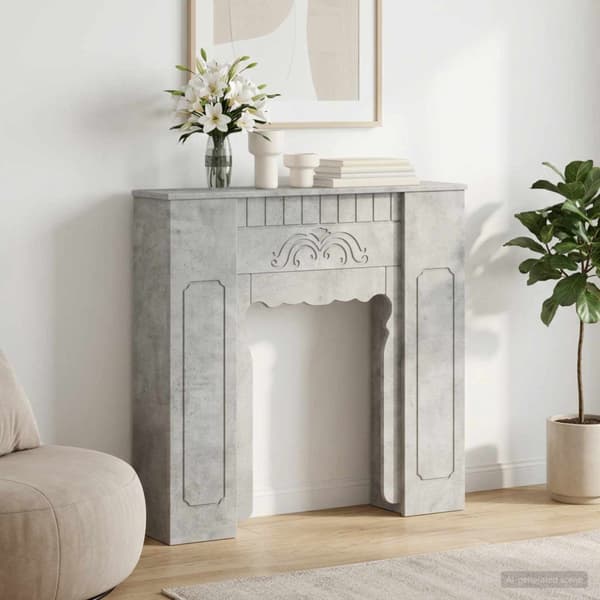 Eldstadsram Betonggrå 93 x 20 x 89 cm Konstruerat trä