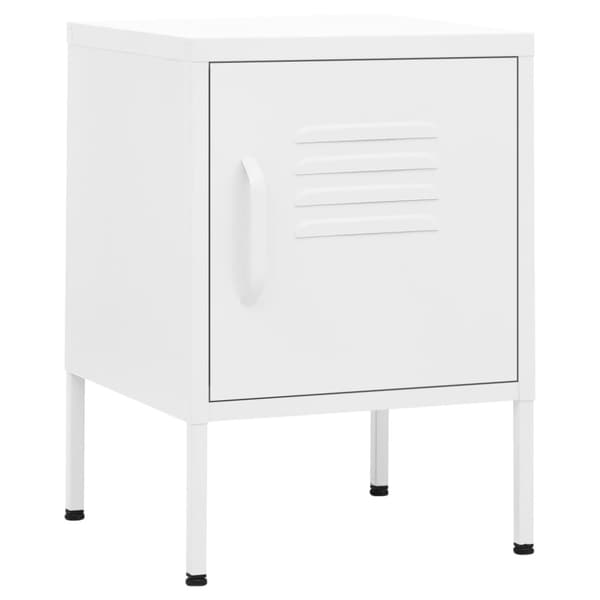 Sängbord vit 35x35x51 cm stål