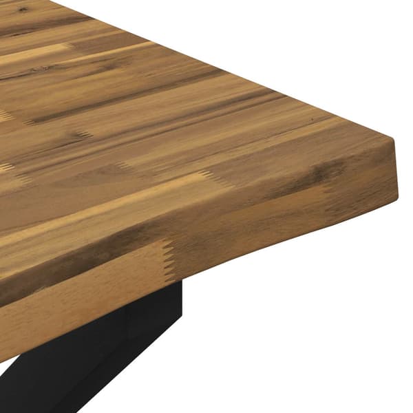 120 x 80 x 75 cm Massivt Akaciaträ Vit och svart Rektangulär