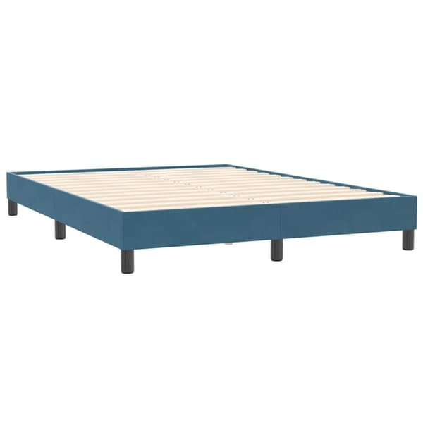 Ramsäng utan madrass mörkblå 160x210 cm sammet