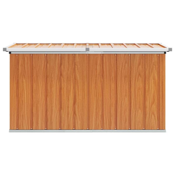 Utomhusförvaringslåda trä 129 x 67 x 65 cm Galvaniserat stål
