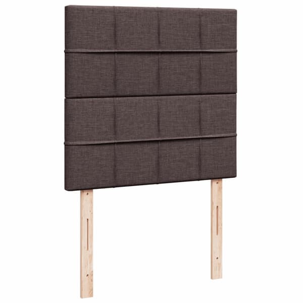 Ramsäng med madrass mörkbrun 80x200 cm tyg