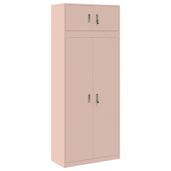 Förvaringsskåp 2 st Rosa 90 x 40 x 220 cm Stål Låsbar