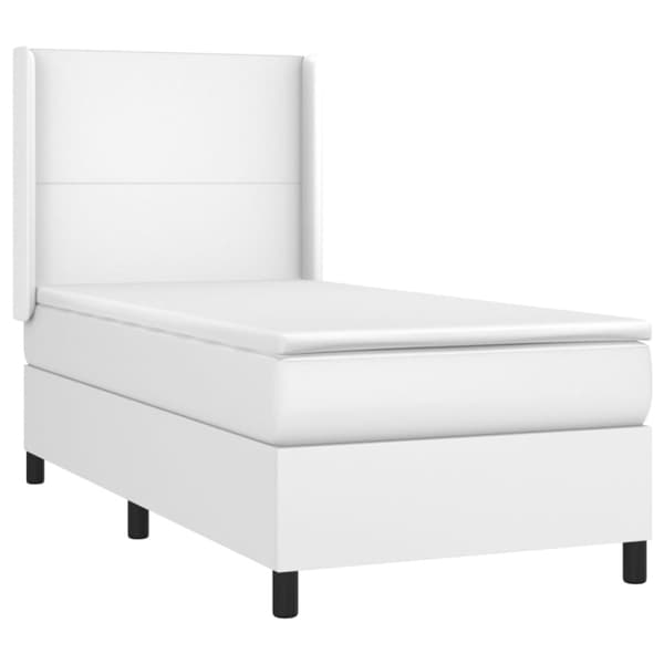 Ramsäng med madrass vit 80x200 cm konstläder