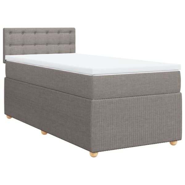 Ramsäng med madrass taupe 80x200 cm tyg