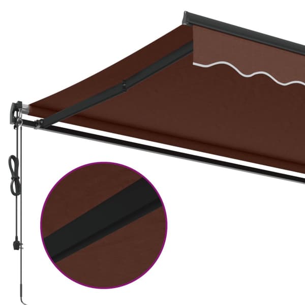 Markis automatiskt infällbar brun 350x250 cm