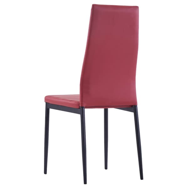 Matbord och stolar 5 delar vinröd