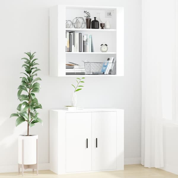 Väggskåp vit 80x33x80 cm konstruerat trä