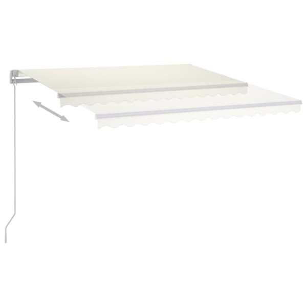 Markis manuellt infällbar med LED 450x350 cm gräddvit