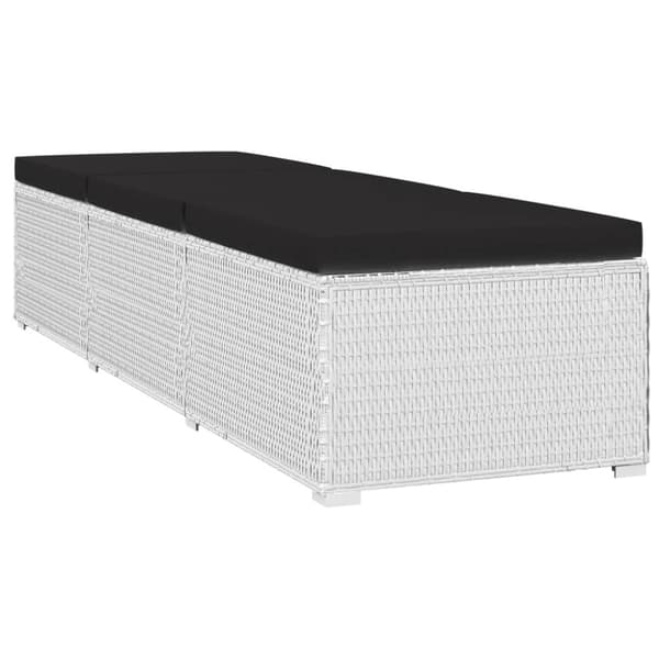Solsäng med dyna & bord konstrotting vit