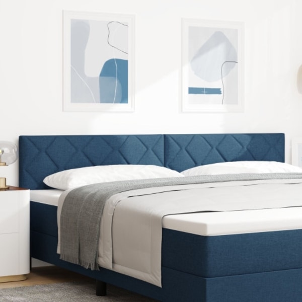 Sänggavel Diamond Blocks Design Blå 200 cm Tyg