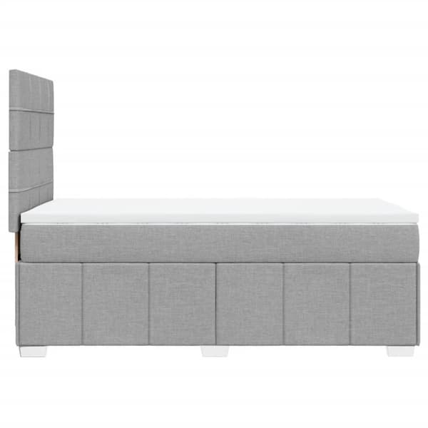 Ramsäng med madrass ljusgrå 100x200 cm tyg