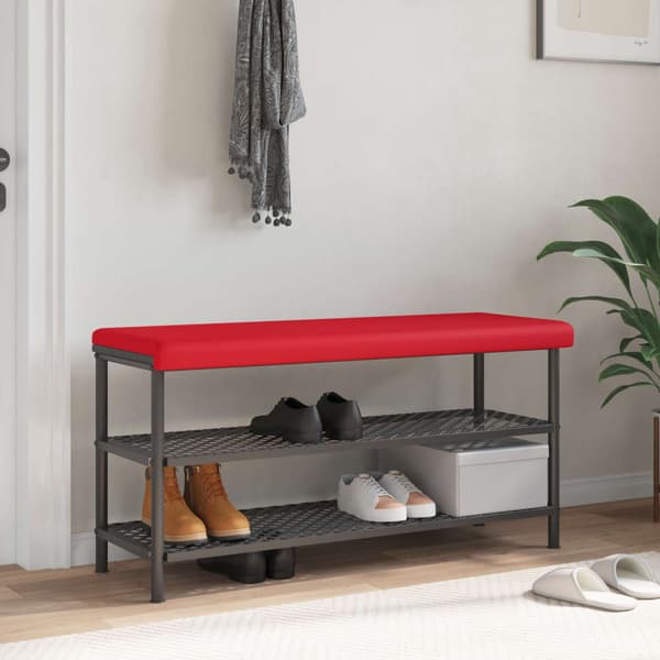 Bänk kudde Konstläder Röd Djup 35 cm