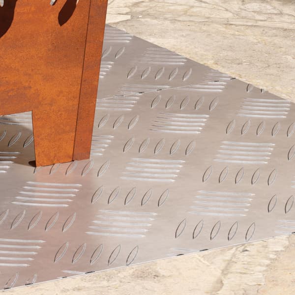 Trappsteg Rektangulär 2 pcs Silver 80 x 40 cm Aluminium