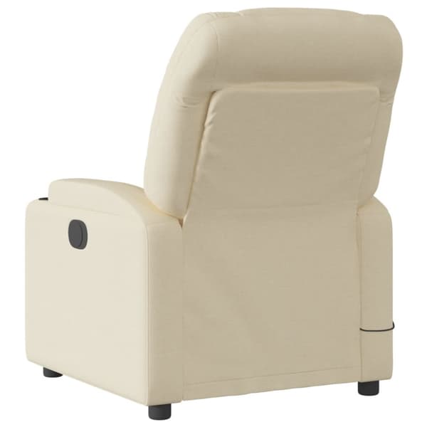 Massagefåtölj krämfärgad tyg