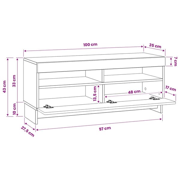 LED TV-skåp Artisan-ek Konstruerat trä