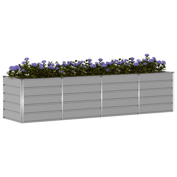 Planteringskärl Ljusgrå 320 x 80 x 75 cm Stål
