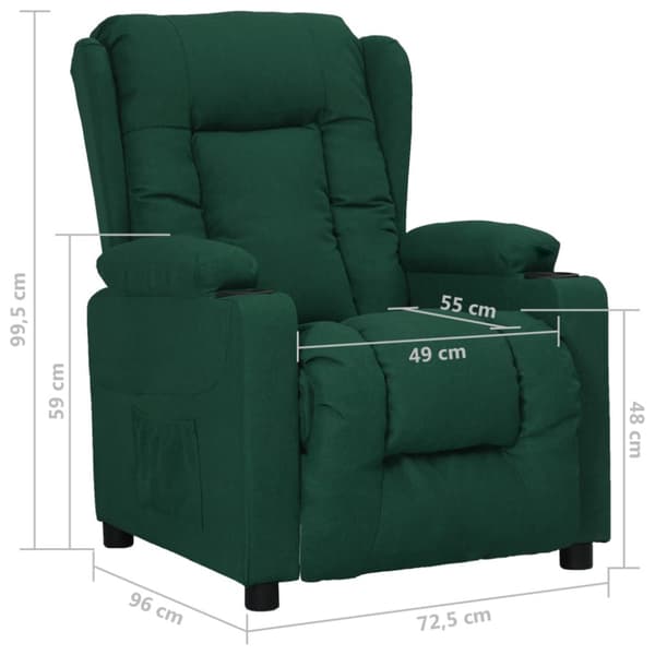 Reclinerfåtölj mörkgrön tyg