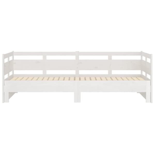 Bäddsoffa vit massiv furu 2x(80x200) cm