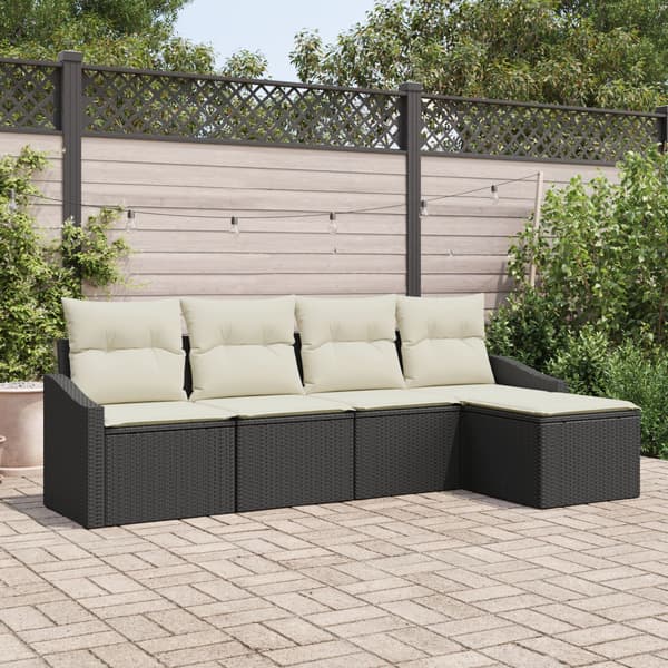 Soffset med kudde 5 pcs Svart konstrotting
