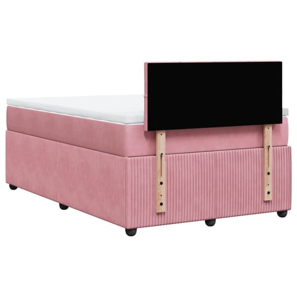 Ramsäng med madrass rosa 120x190 cm sammet