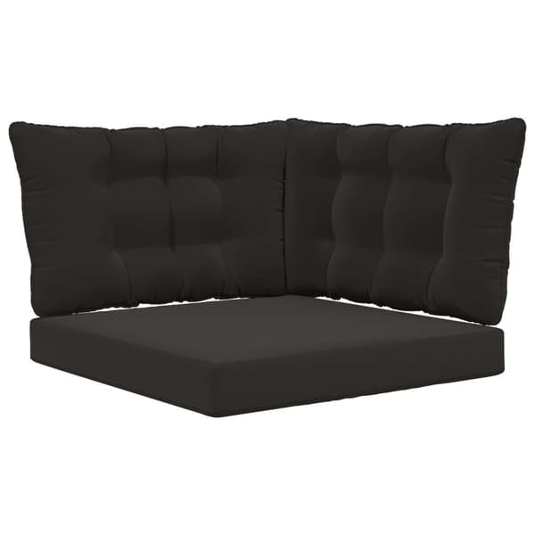 Utomhus Soffa Kudde 3 pcs Svart Polyester