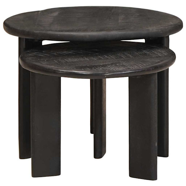 Nesting Kaffe Bord 2 pcs Vit Massivt mangoträ