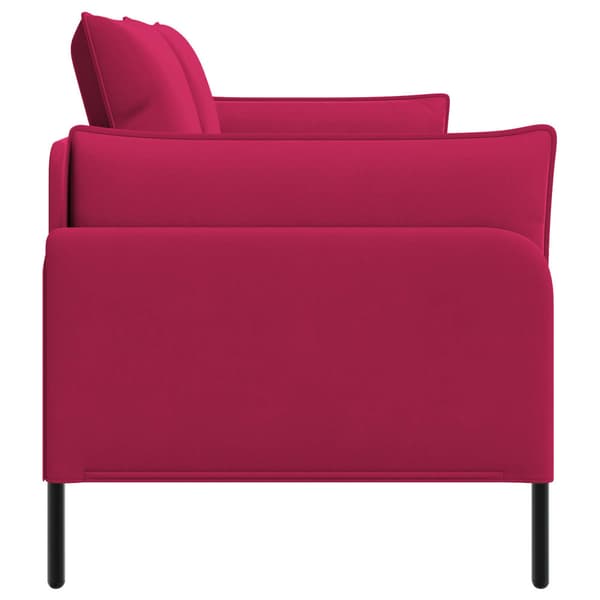 2-sits soffa 2-sits Vinröd 188 x 81 x 89 cm Sammet