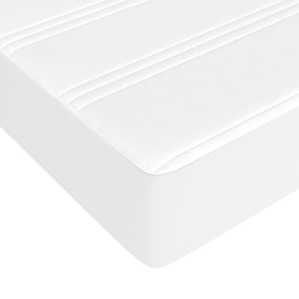 Ramsäng med madrass vit 160x200 cm konstläder