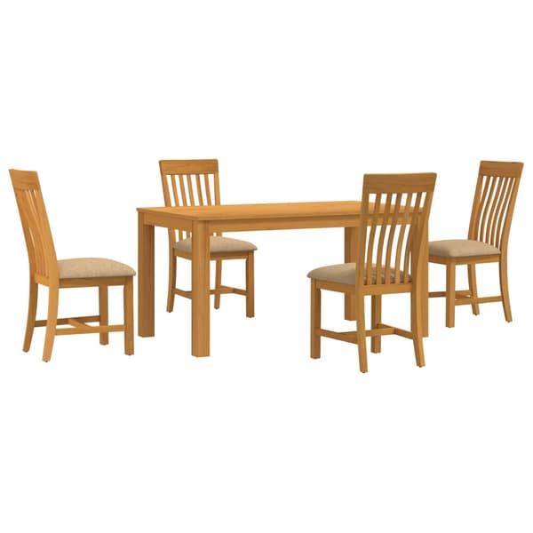 Matgrupp 5 st Beige Massivt Ekträ