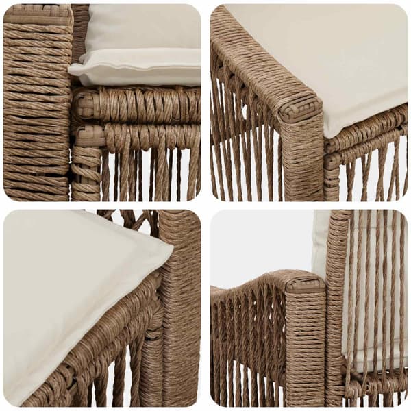 Trädgårdsoffa 2-Antal sittplatser Beige konstrotting