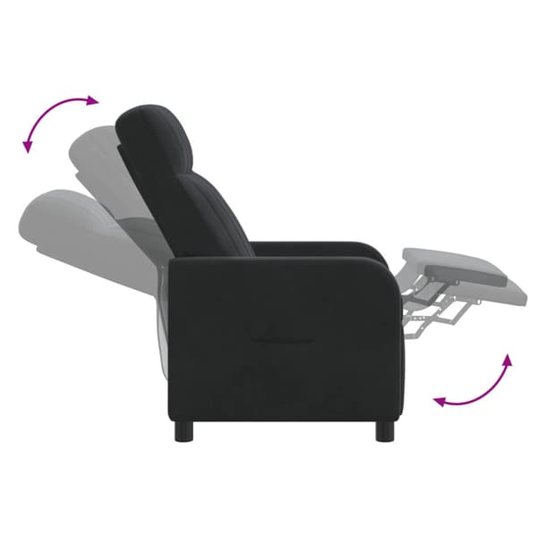 Recliner Svart Sammet (V)