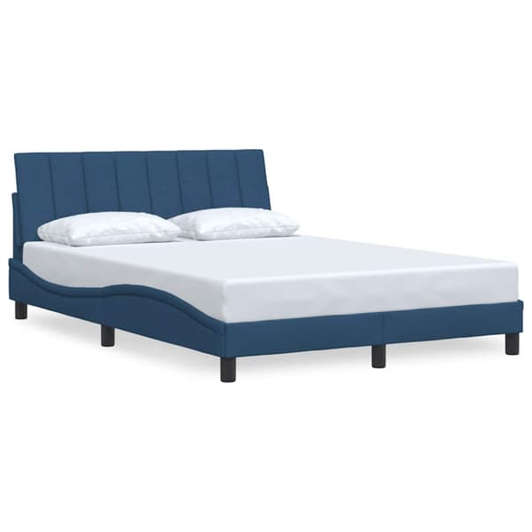 Bed Frame without Mattress "Hanko" Blue 140x200 cm Fabric