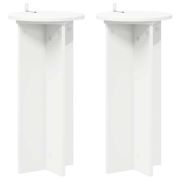 Växtställ 2 pcs Vit Ø29,5 x 60 cm Konstruerat trä
