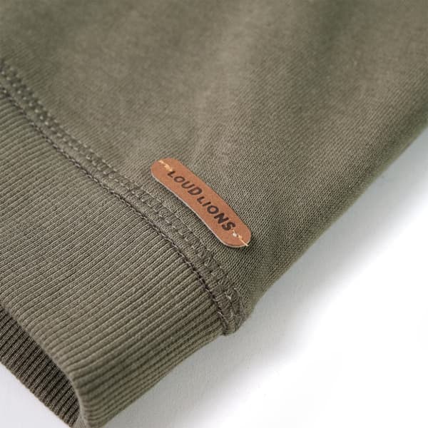 Tröja med huva för barn khaki 116