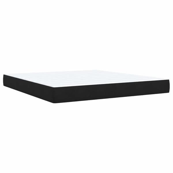 Boxspring säng med madrass och LED Svart 180 x 200 cm Sammet