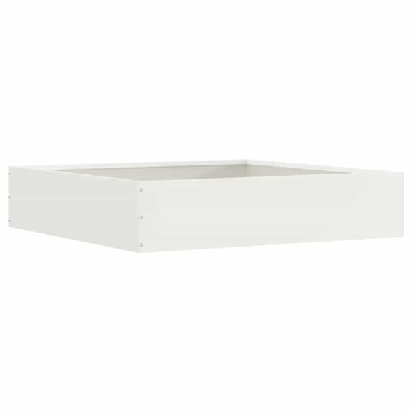 Kant för gräsmatta 6 pcs Vit 60 x 60 x 13 cm Stål
