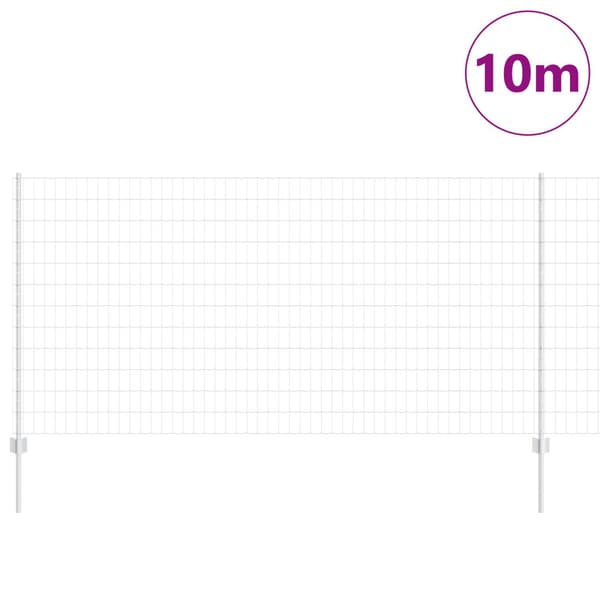 Stängsel med stolpe Silver 1,2 x 10 m Stål