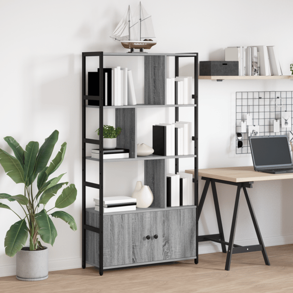 Hyllsystem Grå sonoma 80 x 30 x 155,5 cm Konstruerat trä