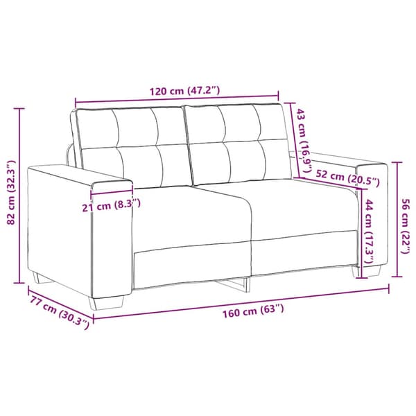 Loveseat soffa ljusgrå 160x77x82 cm sammet