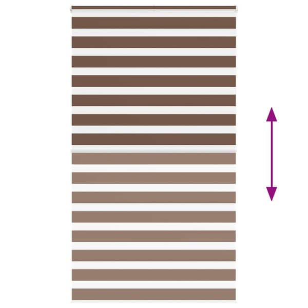 Rullgardin zebra brun 125x200 cm tyg bredd 120,9 cm polyester