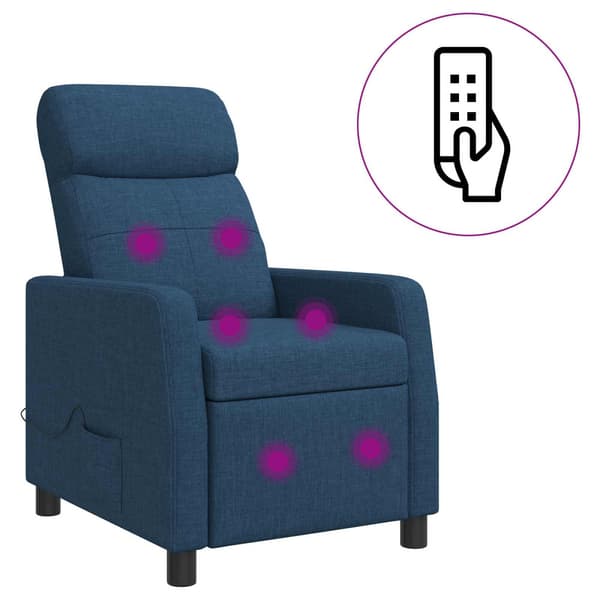 Massagefåtölj Blå Tyg