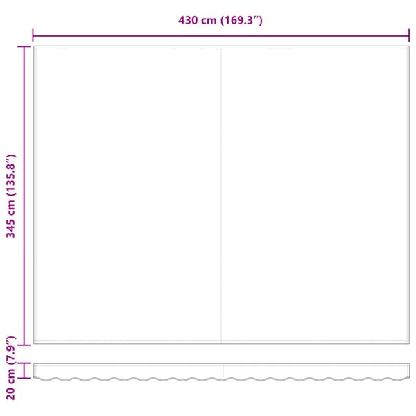 Utdragbar markis Vit 450 × 350 cm Duk och Aluminium