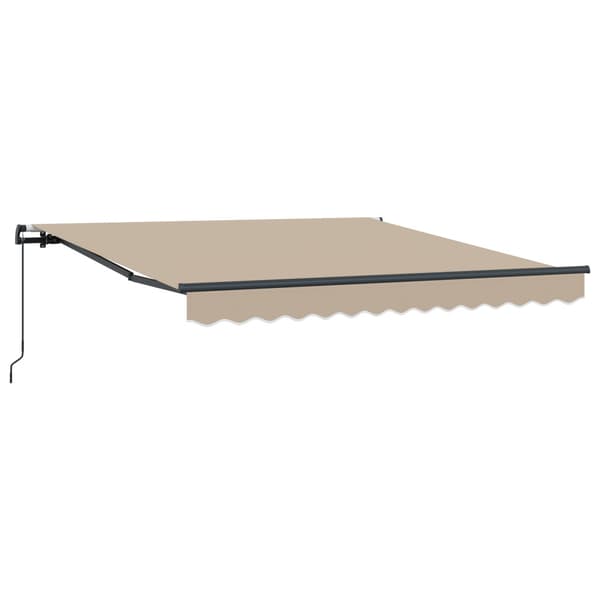 Utfällbar markis Beige 350 x 250 cm Polyester och Stål