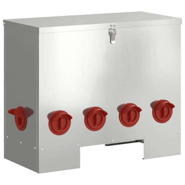 Hönsfodertråg Silver 60,5 x 29 x 51 cm Galvaniserat Stål
