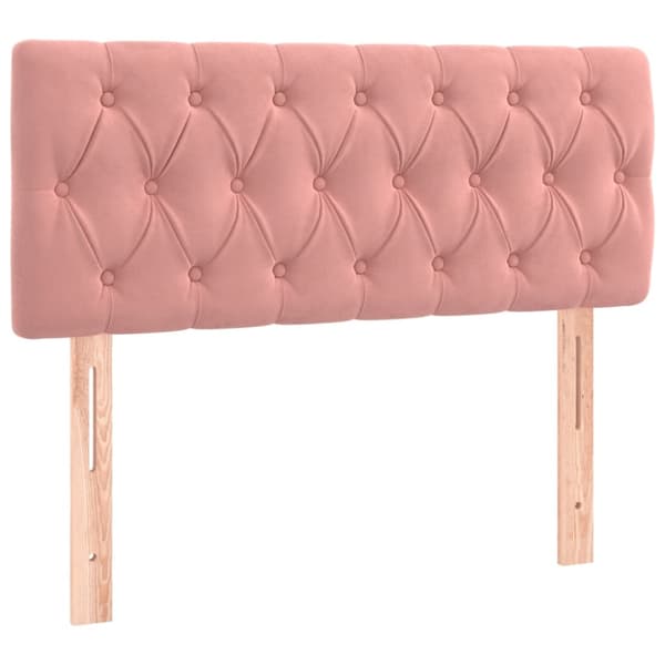 Ramsäng med madrass rosa 90x190 cm sammet