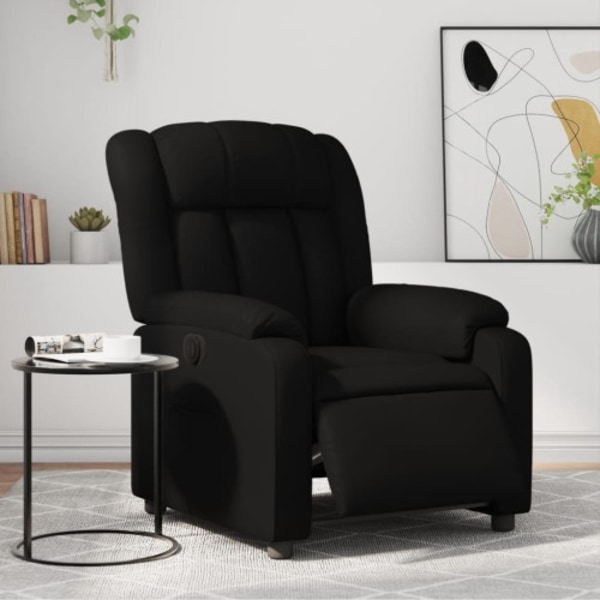 Elektrisk reclinerfåtölj svart konstläder
